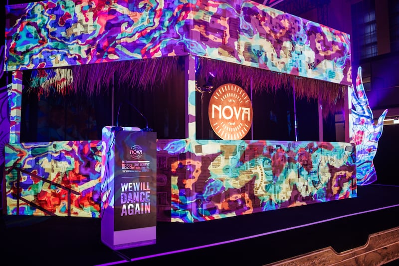 The Nova Music Festival exhibition at the former Tempelhof Airport in Berlin, Germany. Photograph: EPA