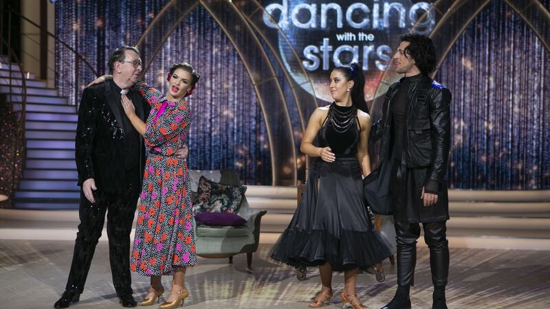 The moment Fr Ray Kelly was voted off the show by the judges after a dance off with Lottie Rya, Photograph: Kyran O’Brien