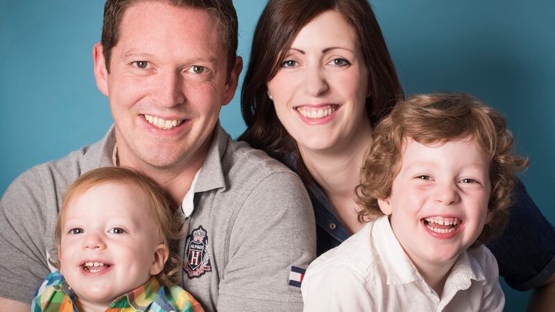Last family portrait: Stephen and Irene Teap  with sons Noah and Oscar. Photograph: Provision