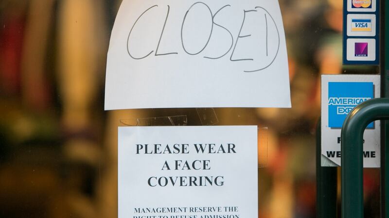 Closed shop in Dublin city centre: No one can credibly argue  the UK strain could have been kept out. We share this island with the UK. Photograph: Gareth Chaney/Collins