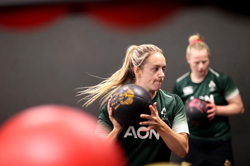 Ireland's Stacey Flood during a training session at the IRFU High Performance Centre in Dublin this week in advance of the game against England. Photograph: Inpho
Mandatory Credit ©INPHO/Bryan Keane