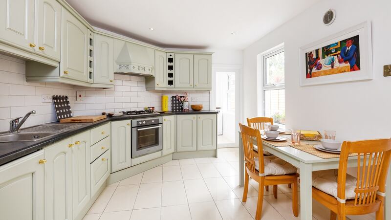The kitchen and dining area.