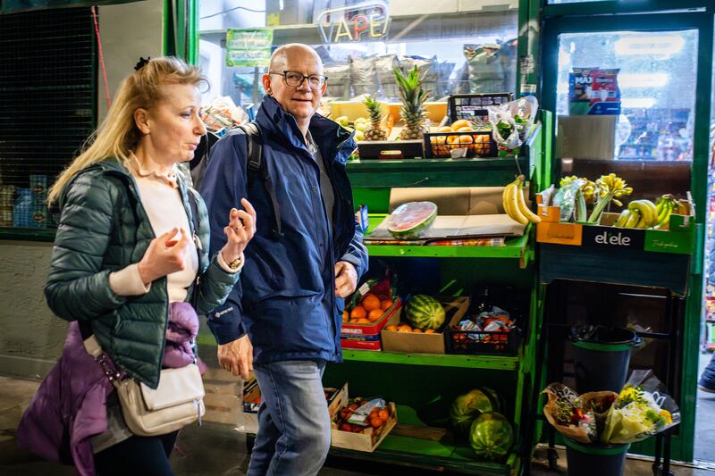 Metropolitan Walkers keep a brisk pace as they make their way through London. Photograph: Jess Cheetham/The New York Times