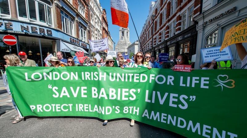 London Irish United for Life group marching in the London St Patrick’s Day parade.