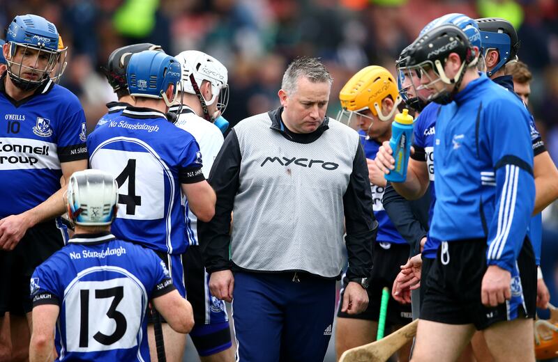 Pat Ryan, then Sarsfields manager, during the Cork county final against Glen Rovers in 2015. He won two county senior titles with the club as a player before, at age 36, moving into management. Photograph: Cathal Noonan/Inpho
