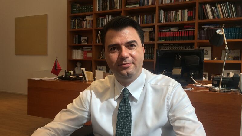 Lulzim Basha, leader of Albania’s opposition Democrats, who quit parliament and boycotted local elections this year over the government’s alleged links to organised crime. Photograph:  Daniel McLaughlin