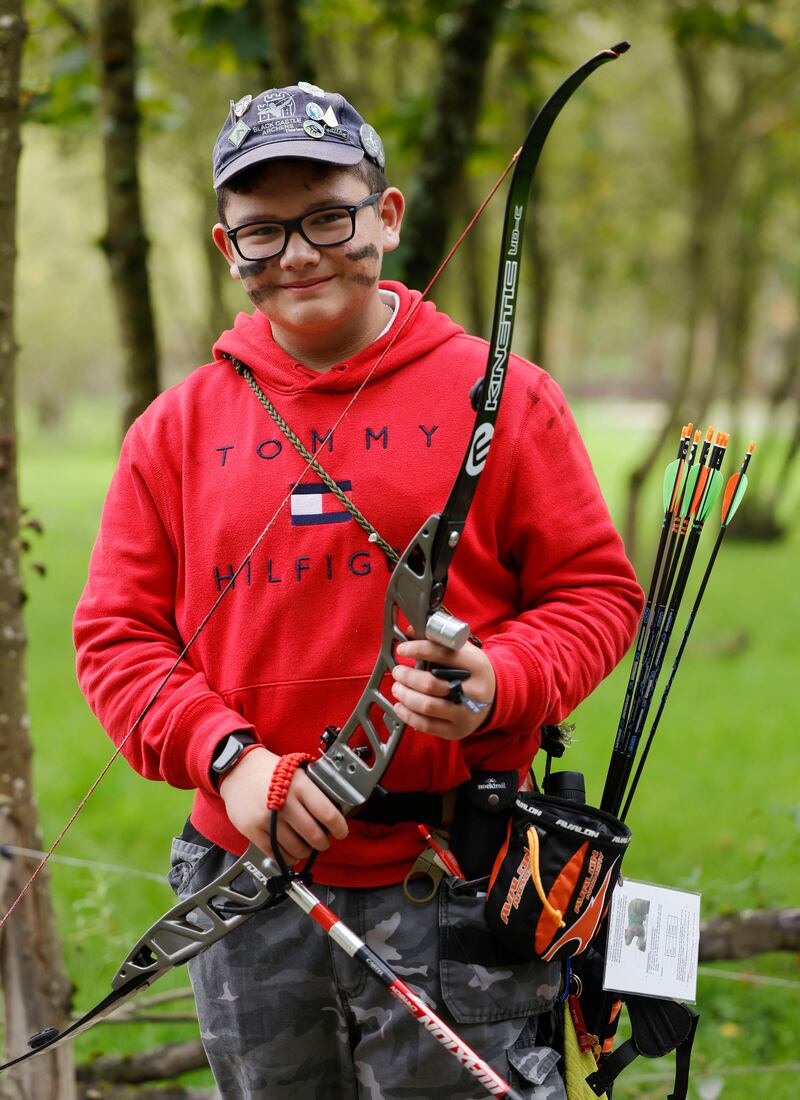 Christopher Ocampo from Black Castle at the All Ireland Archery Festival 2023. Photograph: Alan Betson

