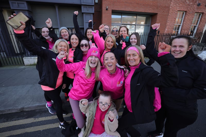 Members of the Sheriff Street Running Club supporting show their support. Photograph: Alan Betson/The Irish Times

