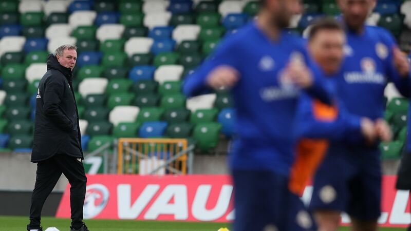 Michael O’Neill’s Northern Ireland take on Switzerland at Windsor Park on Thursday night. Photograph: Brian Lawless/PA