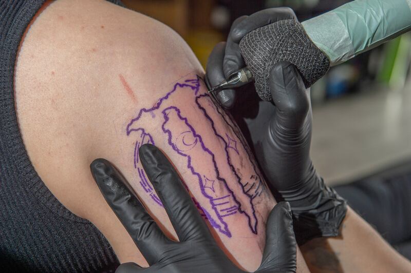 Lucia Dzurkova got into tattooing during a college course when she had to find work experience, and went on to do an apprenticeship with a studio. Photograph: Michael Mac Sweeney/Provision