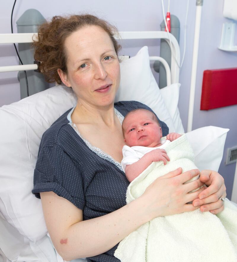 Margaret Phelan from Newport, Co Tipperary, with her new, as-yet-unnamed baby girl at University Maternity Hospital Limerick. Photograph: Liam Burke/Press 22