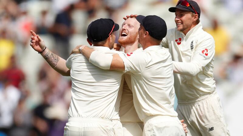 England celebrate their first Test victory over India at Edgbaston. Photograph: Andrew Boyers/Reuters