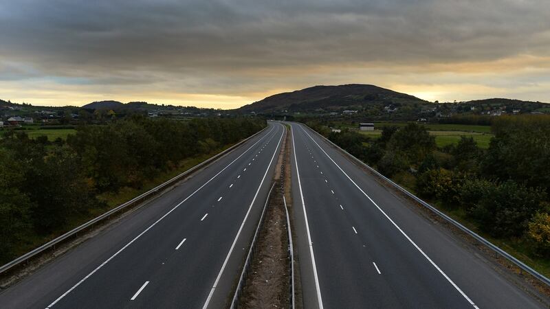 The Belfast to Dublin motorway crosses the Border line between Northern Ireland and the Republic. Photograph:  Charles McQuillan/Getty Images