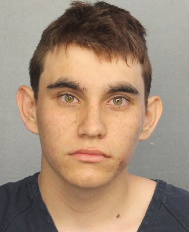 Nikolas Cruz appears in a police booking photo after being charged with 17 counts of premeditated murder following the Florida school shooting. The picture was taken at Broward County Jail in Fort Lauderdale, Florida on Thursday. Photograph: Broward County Sheriff/Handout via Reuters.