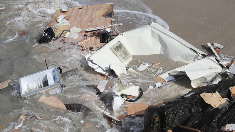 The scene in Claddaghduff, near Clifden in Co Galway, where Elvira Ferraii died. Some of the debris from the caravan was  swept several miles out to sea in strong currents.  Photograph: Niall Carson/PA Wire
