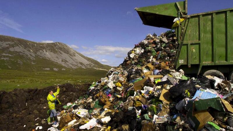 How it used to be: refuse being unloaded at the Muckish landfill site, in Co Donegal, in 2001. Photograph: Matt Kavanagh