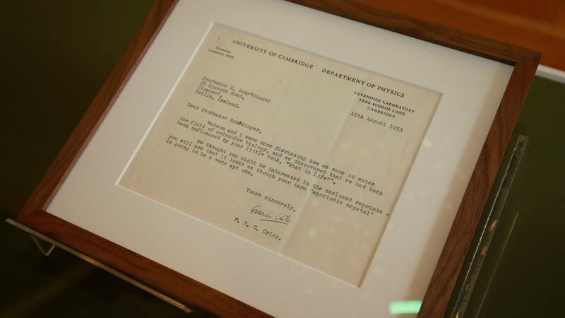 Francis Crick’s letter to Erwin Schrödinger, which is going on public display in Dublin. Photograph:  Nick Bradshaw