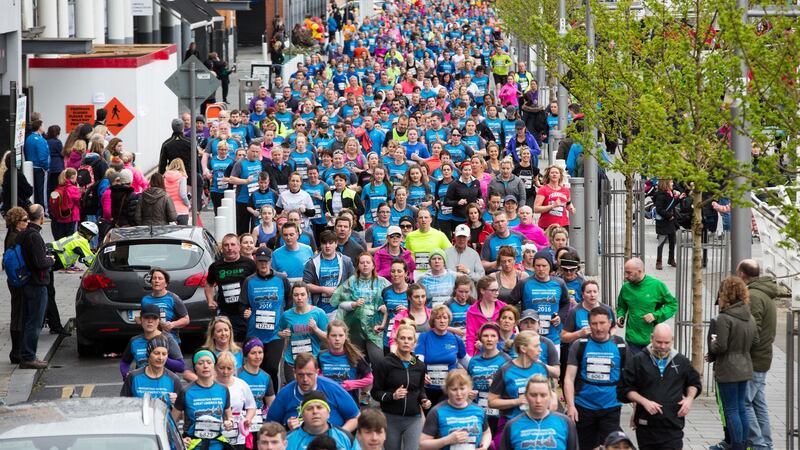 Some 14,000 registered participants of all ages and abilities took to the streets of Limerick for this year’s Barringtons Hospital Great Limerick Run. Photograph: Sean Curtin / FusionShooters