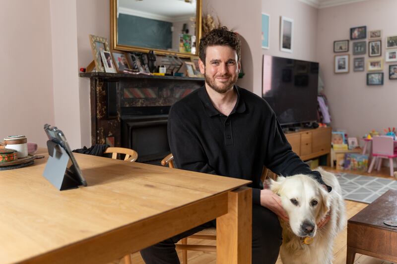 Murphy in his North Strand home with Honey