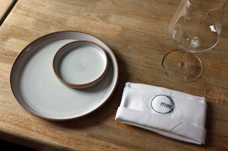 Ceramicist Noel Byas, based in Portobello, Dublin 8, has created a range of elegant handmade plates and bowls for the restaurant. Photograph: Dara Mac Dónaill/The Irish Times