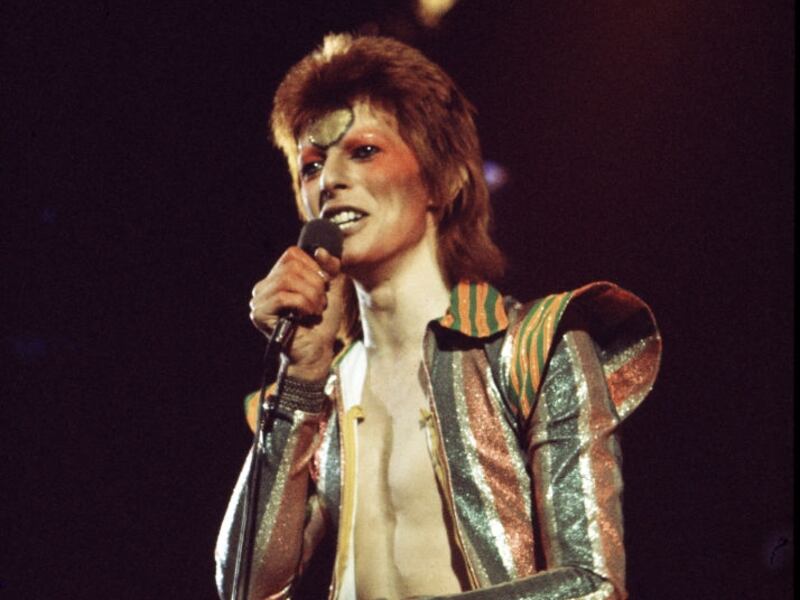 David Bowie on his Ziggy Stardust/Aladdin Sane tour in London, 1973. Photograph: Michael Putland/Getty 