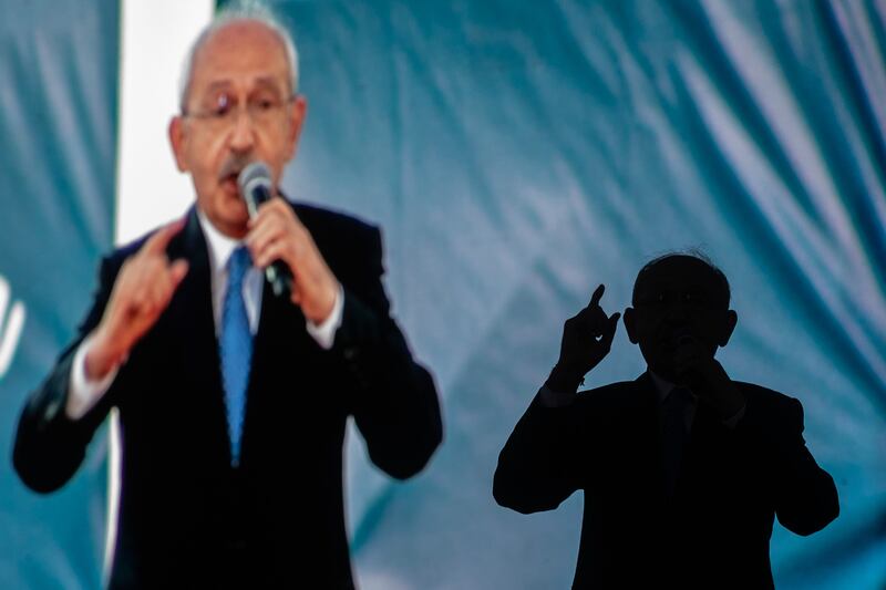 Soft-spoken and earnest, Kemal Kilicdaroglu’s style is a world away from Erdogan’s ability to fire up the crowd against the enemies of Turkey. Photograph: Burak Kara/Getty Images