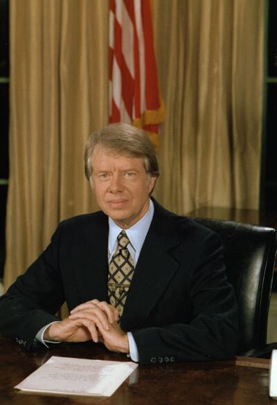 Jimmy Carter delivers a speech from the Oval Office in November 1977. Photograph: HUM Images/Universal Images Group via Getty Images