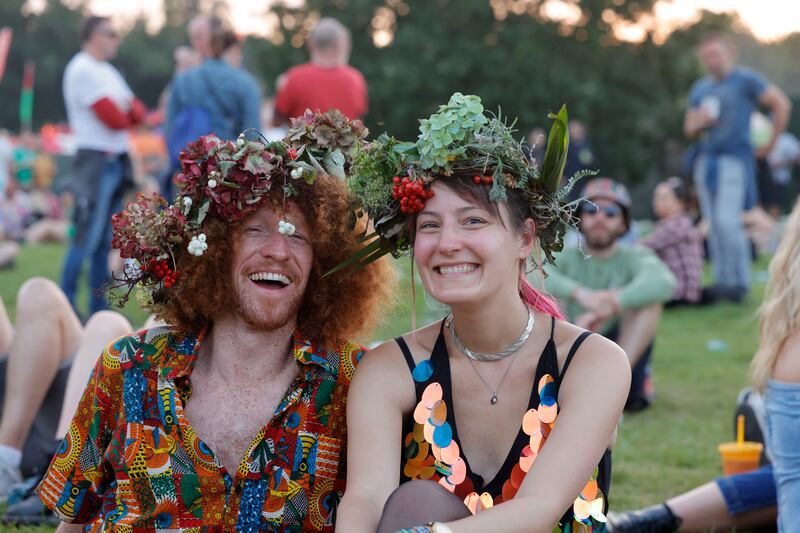 Alan Reidy from Kerry and Gretchen Kessler from the US at Electric Picnic on Sunday.  Photograph: Alan Betson/The Irish Times

