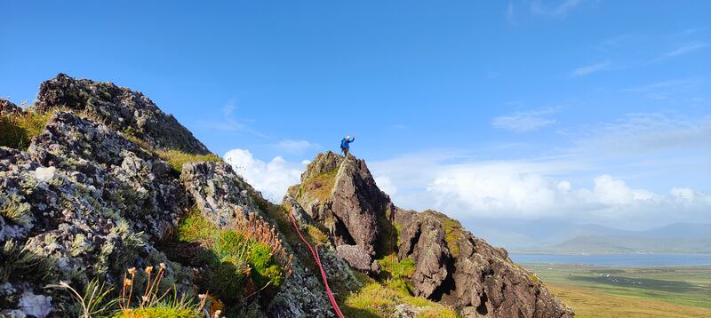 Colin Struthers during the ascent. Photograph: David Ormerod