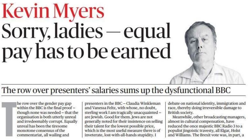 The Kevin Myers article appeared in today’s Sunday Times Ireland edition