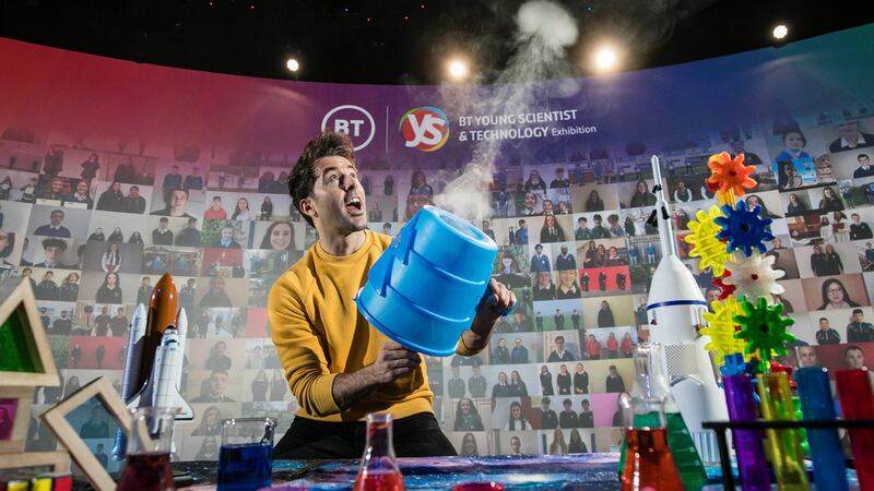Mark Langtry, one of the many special acts who appeared online at the 2021 BT Young Scientist and Technology Exhibition. Photograph: Chris Bellew/Fennells