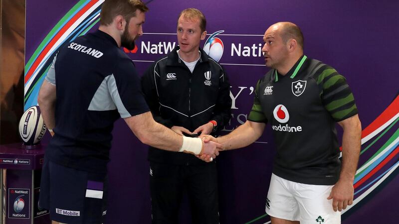 Referee Wayne Barnes was impressive at the Aviva Stadium. Photograph: Dan Sheridan/Inpho