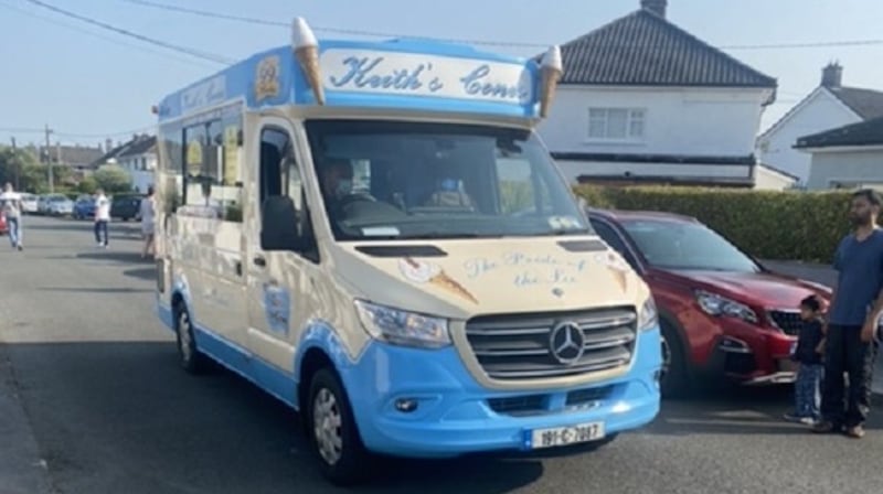 An ice cream van giving out 99s and troop dressed as Peppa Pig and Minnie and Mickey Mouse greeted junior infants outside Scoil an Spioraid Naoimh Boys School in Bishopstown, Cork. Photograph: Olivia Kelleher