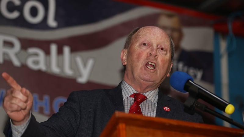 TUV leader Jim Allister said of the protocol: “It was designed and intended to break up the United Kingdom, it was intended to forge a wedge between Great Britain and Northern Ireland, and it is intended to create an all-Ireland state”. Photograph: Liam McBurney/PA Wire