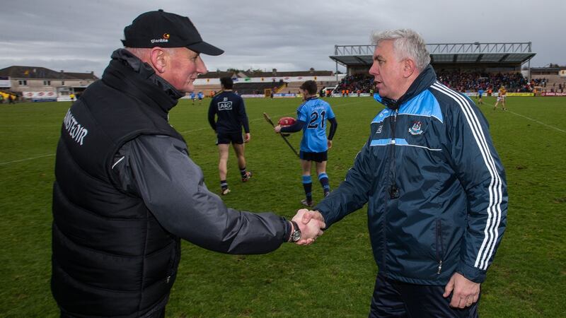 Brian Cody with Ger Cunningham in 2015. Photograph: Cathal Noonan/Inpho