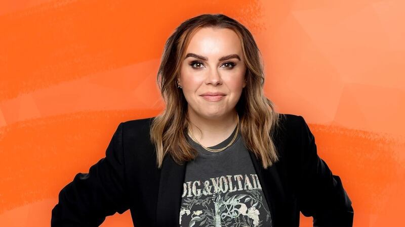 Aifric O’Connell joins Carl Mullan and Donncha O’Callaghan on 2FM Breakfast show. Photograph: RTÉ