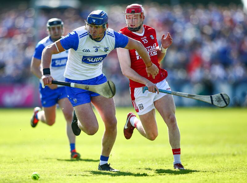 Waterford’s Conor Prunty and Cork’s Alan Connolly during the Munster championship match in late April this year. Photograph: Ken Sutton/Inpho