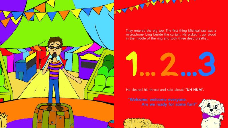 Pages from Micheál and the Magical Circus.