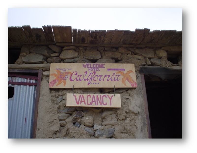 Hotel California, a makeshift holding cell where US soldiers in Afghanistan kept enemy combatants that they had captured.