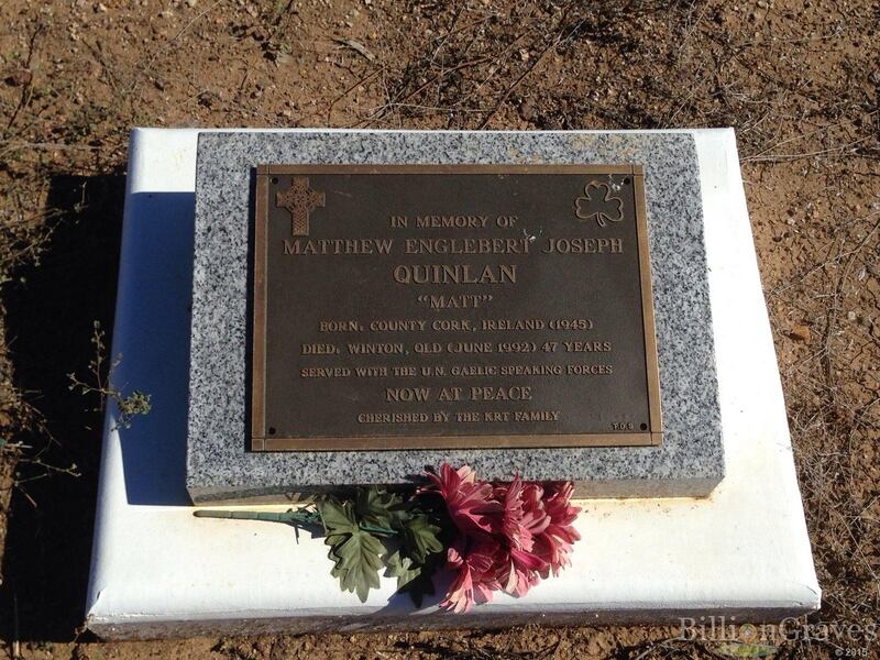 Matt Quinlan’s headstone