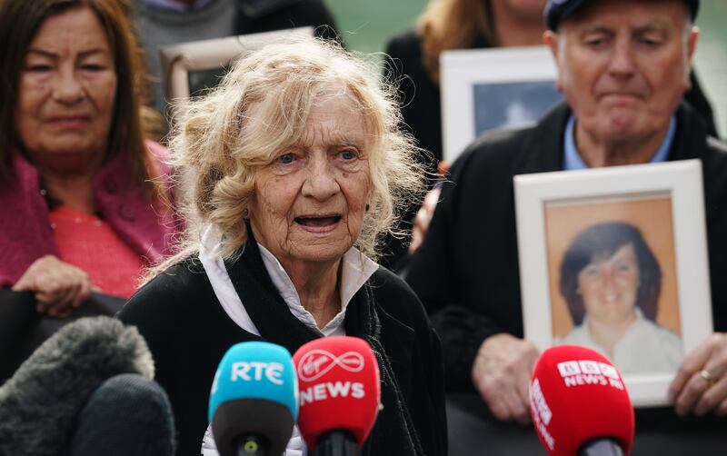 Gertrude Barrett, whose son Michael Barrett died in the fire. Photograph: Brian Lawless/PA 