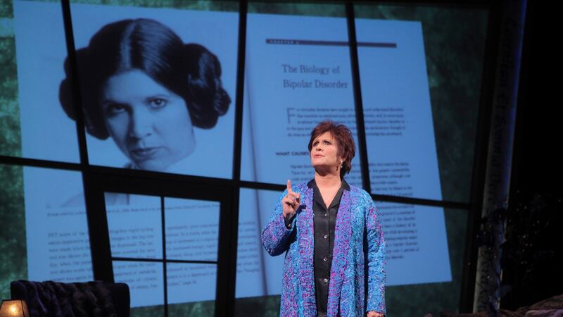 Carrie Fisher on stage in her autobiographical show Wishful Drinking, at Studio 54 in New York, September 24th, 2009. Photograph: Sara Krulwich/The New York Times