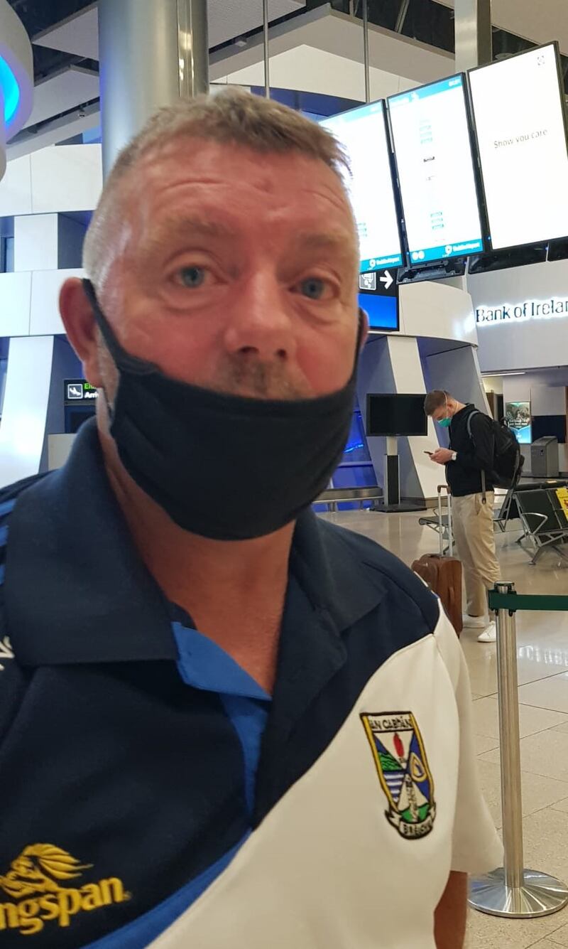 Patrick Pierson at Dublin Airport: he is home for a funeral. Photograph: Patsy McGarry