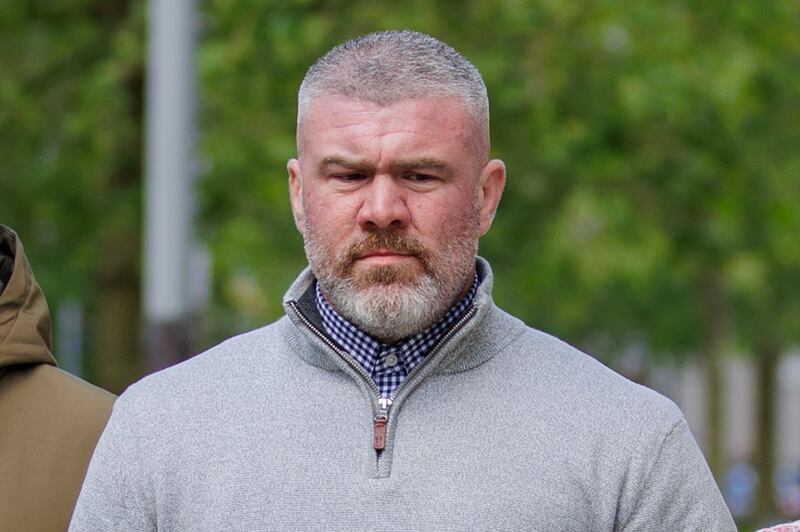 Peter Cavanagh outside Laganside Court in Belfast where he has gone on trial charged with the murder of Belfast journalist Lyra McKee. Photograph: Liam McBurney/PA Wire