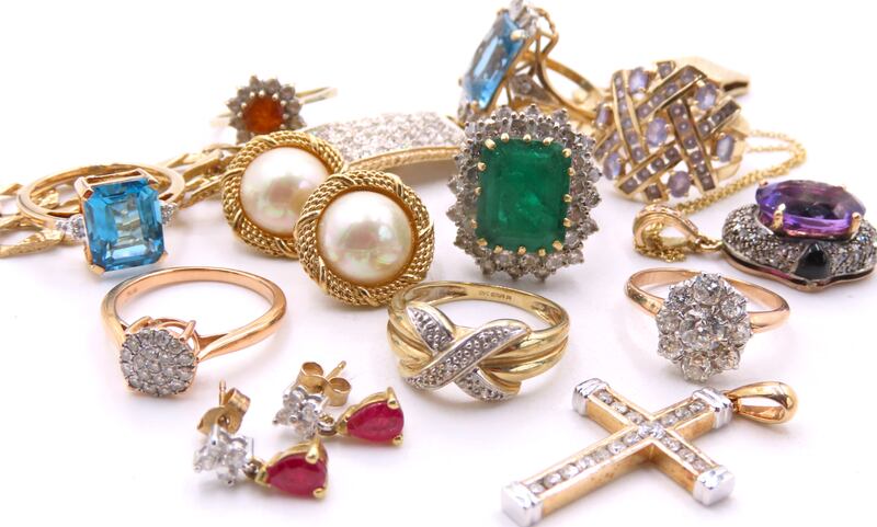 A selection of items on sale at the jewellery, silver and collectibles auction at Matthews Auction Rooms in Kells, Co Meath on Sunday