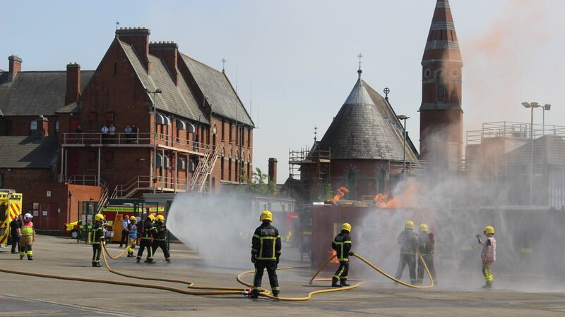 New fire brigade recruits pictured in Dublin on Wednesday. Photograph: Ronan McGreevy