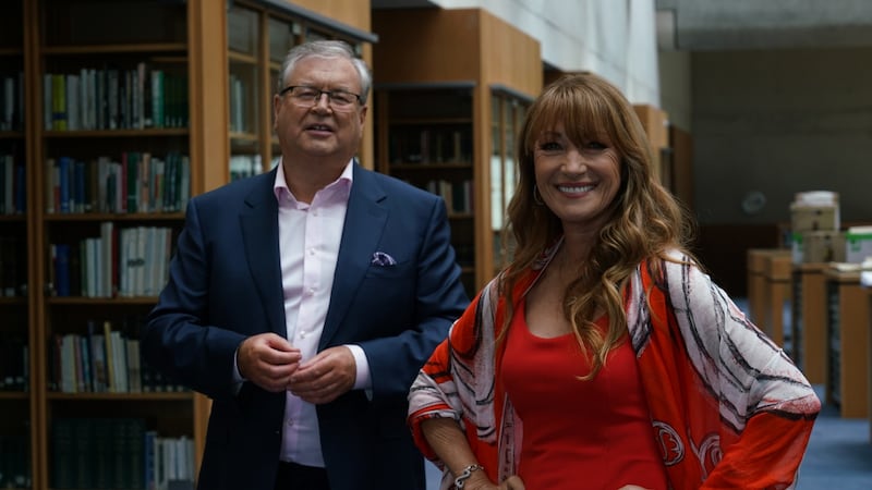 Joe Duffy and Jane Seymour in The Meaning of Life