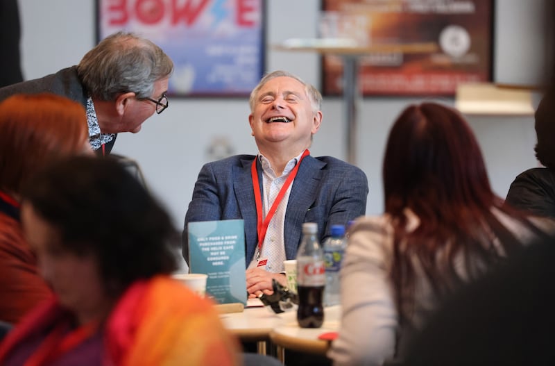 Brendan Howlin TD, at the Labour Party national conference in the Helix, DCU. Glasnevin, Dublin. Photograph: Dara Mac Dónaill