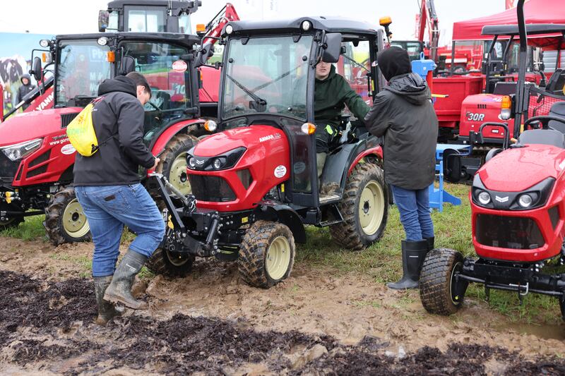 Attendees check out one of the many vehicles on display. Photograph: Dara Mac Dónaill/The Irish Times