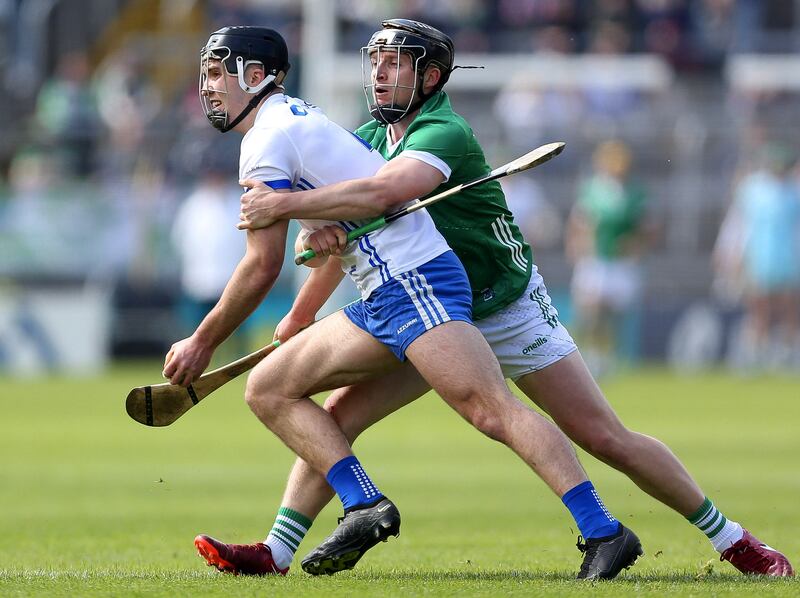 Waterford’s Mark Fitzgerald in action against Limerick’s Peter Casey in the Munster SHC last month. Photograph: Ken Sutton/Inpho